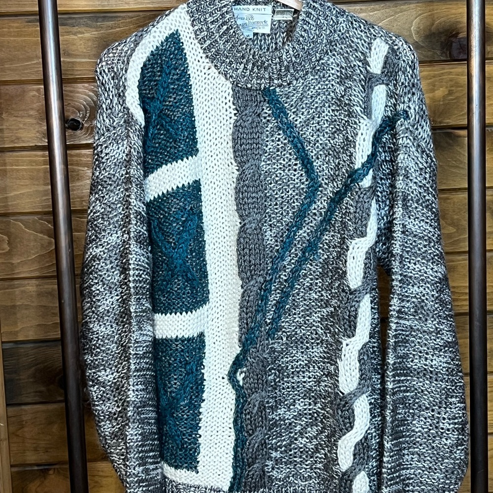 Vintage Hand Knit Sears Roebuck Geometric Sweater